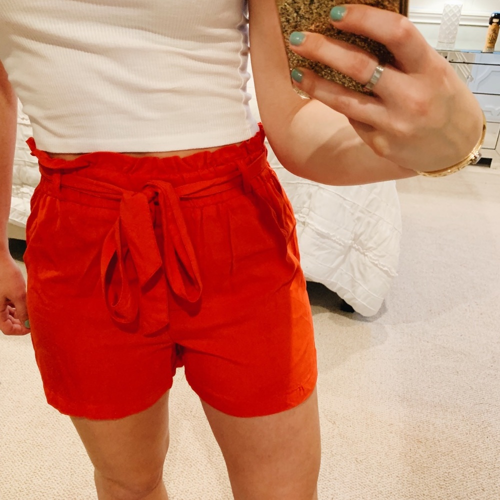 Red Flowy Shorts - Picture 3 of 4